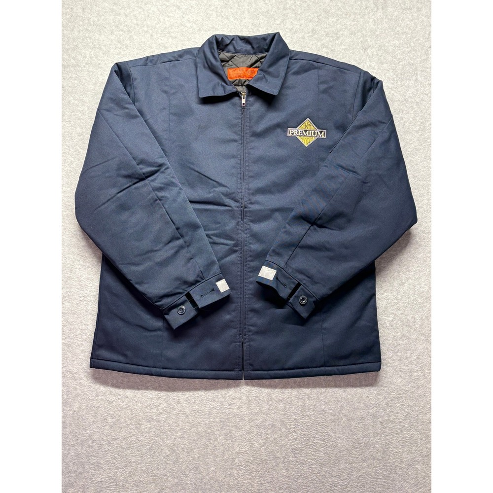Red Kap Mens Navy Blue Quilted Lined Work Jacket Premium Patch JT50NV Large